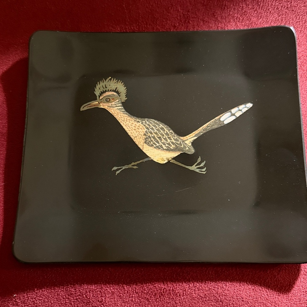 VINTAGE Couric tray with roadrunner inlay